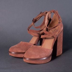 Free People Strappy Suede Platform Mary Janes